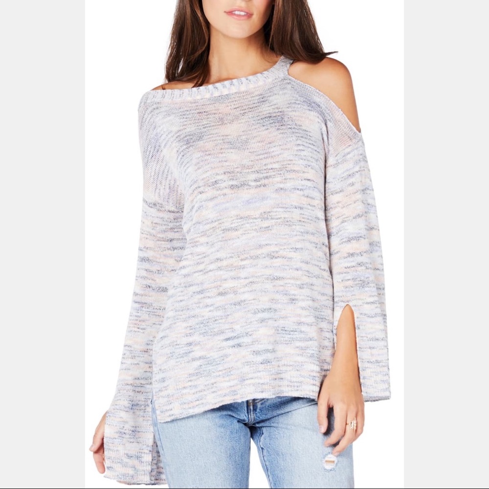 Michael Stars One-Shoulder Cutout Linen Tunic L